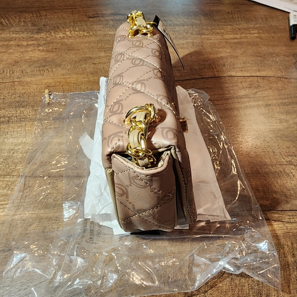 BEBE Taupe Liv Monogram Crossbody Bag - Picture 2 of 5